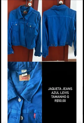 Jaqueta jeans azul levis feminina 
