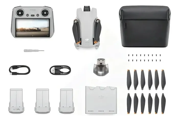 Drone Dji Mini 3 Rc Cam 4k Cinza 5.8ghz 3 Baterias + Pista