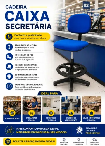 Cadeira secretária caixa