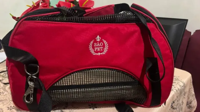 Bolsa Transporte Nylon 600 Atenas São Pet Cão E Gato Vermelha