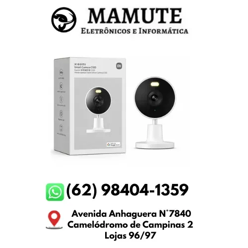 Câmera Smart WiFi Xiaomi C100 Resolução 2K Lente c/ Grande Ângulo de Abertura