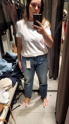 Calça jeans estilo mom - zara - 42 (veste 44)