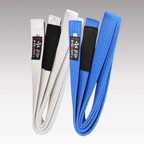 Faixa de Jiu Jitsu Tanoshi Nova Branca e Azul Pronta Entrega