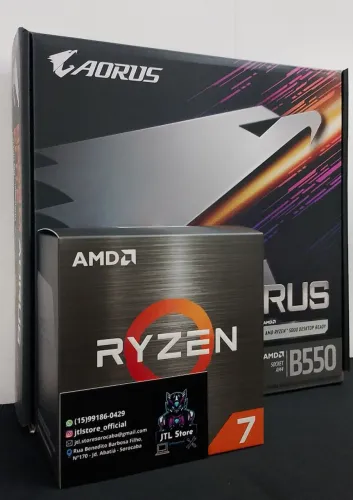 Kit Ryzen 7 5700x + B550M Aorus Elite (NOVO)