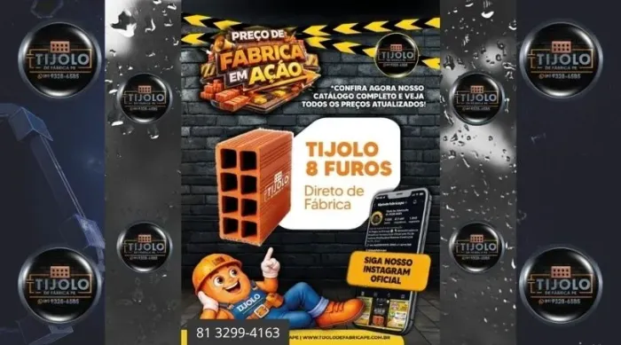 tijolo 8 furos peça já sua cotação
