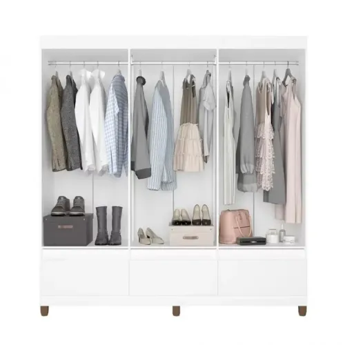 Guarda-Roupa Casal Bartira Ilhéus 6 Portas de Bater 3 Gavetas