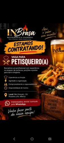 Preciso urgente cozinheira (o) para noite