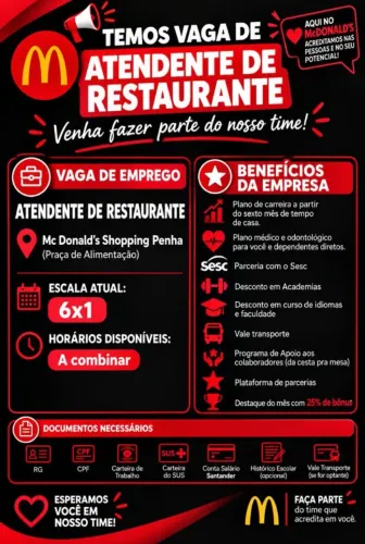 Atendente de restaurante