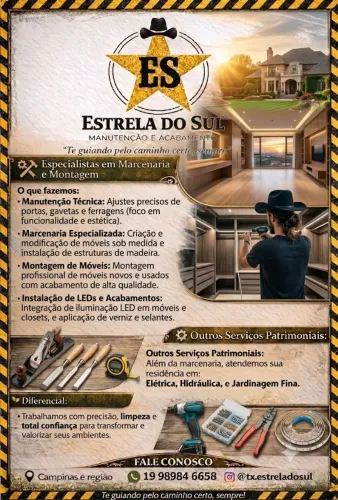 Marceneiro e montador de móveis!