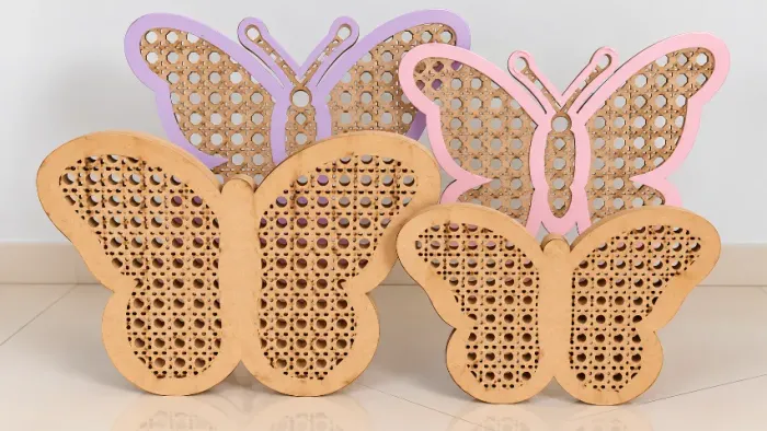 Kit 4 Borboletas Decorativas em MDF para Festas