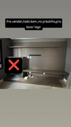 Rack com painel de tv na cor cinza, no precinho pra vender logo