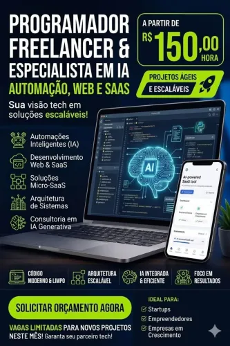Programador Freelancer: Web, SaaS e IA - Início Imediato