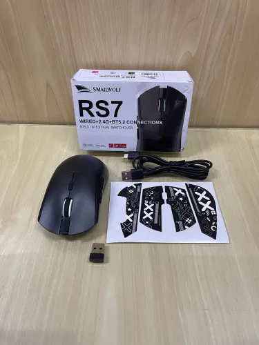 MOUSE GAMER SEM FIO PRETO RS7 SMAILWOLF 2.4G