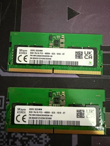 Memória RAM DDR5 16gb (2x8gb) - 4800mhz - SK Hynix Sodimm - NOTEBOOK