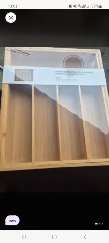Organizador de talher extensível madeira bambu