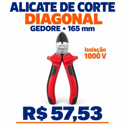 Alicate de Corte Diagonal Gedore RED 165 mm com Isolação 1000