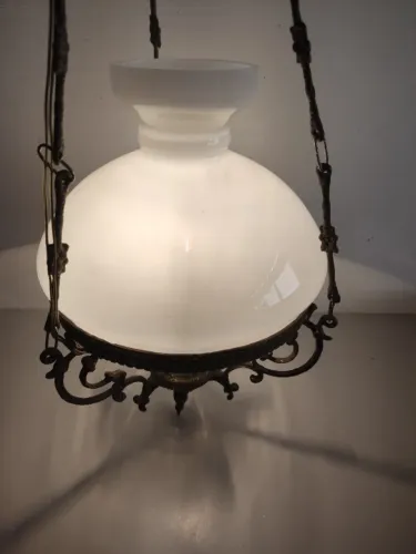 Luminária Teto Antiga Metal Bronze Rara Vintage 24x64 A7g (Usado)