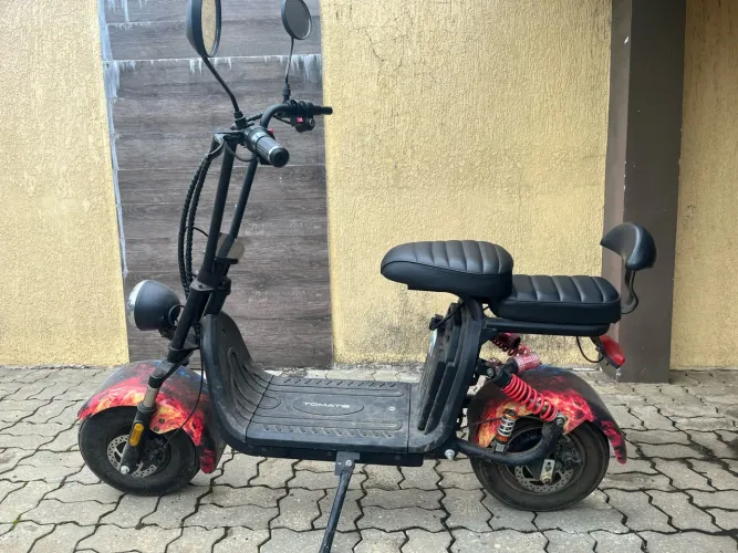 Scooter Elétrica Chopper Citycoco 800W- 2 Lugares - Pintura Fogo Azul Exclusiva