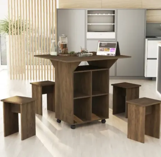 MESA DOBRÁVEL COM 4 BANCOS