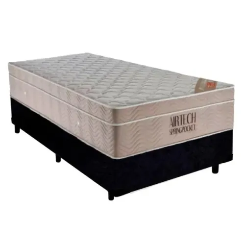 Base Box Solteiro Preta com Colchão Solteiro Molas Ensacadas Ortobom - Entrega Rápida!