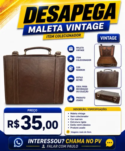Maleta Vintage Retrô - Item de Colecionador