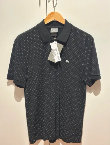 Camisa Polo Lacoste Original Preta Estampada | Tam. 4 (M) | Nova com Etiqueta