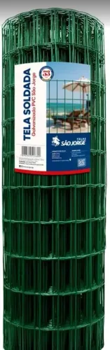 Tela Soldada 05cmx10cm Pvc Fio 2mm 25mx2,00m
