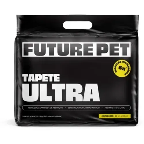 Tapete Higiênico Future Pet Ultra Cães 30 Unidades 80x60cm Alta Absorção, Controle de Odor