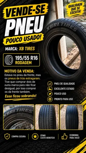 Vende-se Pneu XB tires 195/55 R16