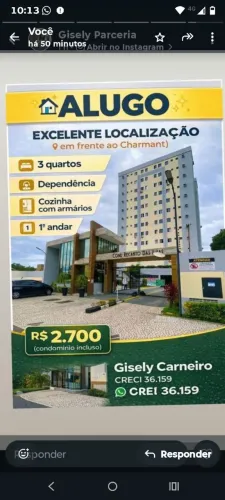 ALUGO APARTAMENTO NO CONDOMÍNIO RECANTO DAS ILHAS