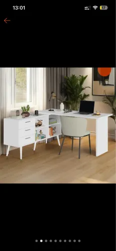 Mesa L de escritório nova