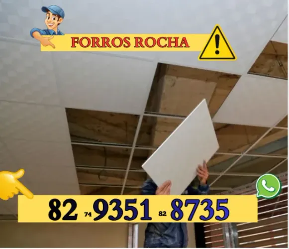 Forro drywall Forro modular Forro vinílico Gesso Gesseiro