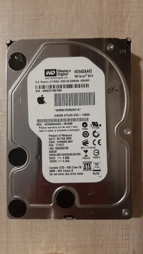 HDD SATA 3.5" WD 640GB SEMINOVO EXCELENTE 0,6 TB