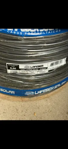 Cabo Solar Fotovoltaico 6mm² Lafeber / New Cabos - Bobina 1000m