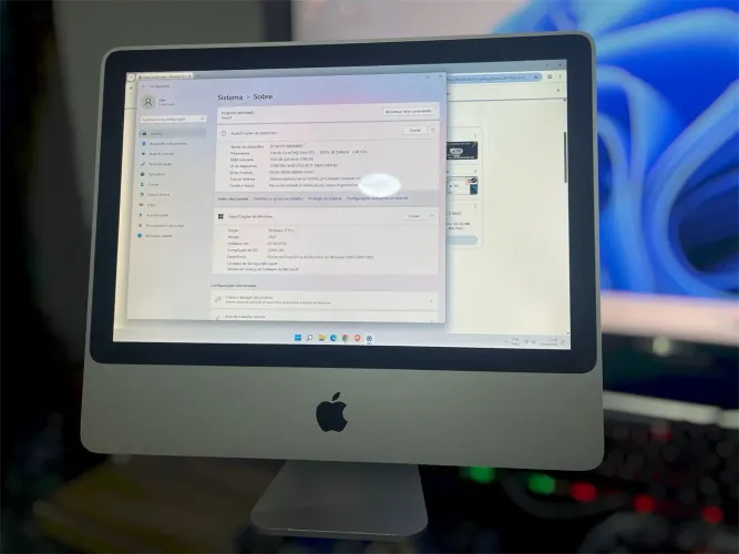 iMac Apple Intel Core 2 Duo 4GB RAM 50gb Hd Windows 11 Pro Instalado Monitor All-in-One 
