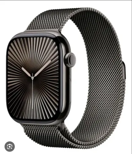 Apple Watch Series 10, 46mm, Titânio Natural, Cellular + Pulseira Milanese