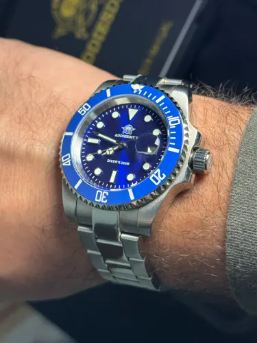 Relógio Addiesdive Diver 200m Azul - Completo, na caixa, pouco uso