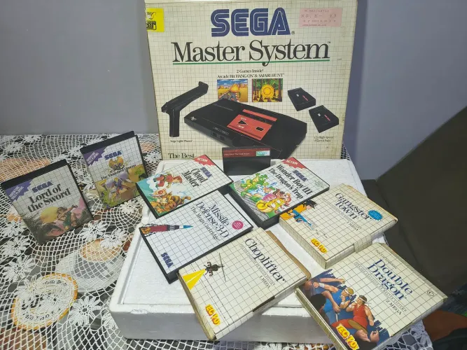 SEGA Master System USA Light Phaser Original 1986 Nunca Usado + 9 Jogos Raros