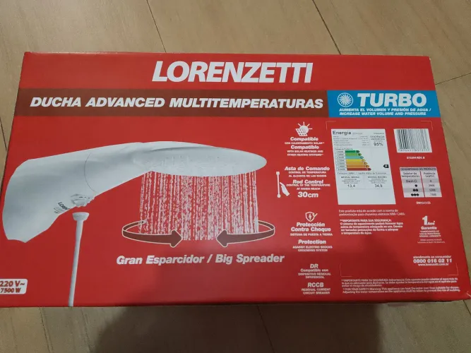 Chuveiro ducha advanced multi temperaturas TURBO Lorenzetti 220v