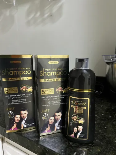 Shampoo de Coloração Instantânea Argan Oil of Morocco na cor Preto Natural.