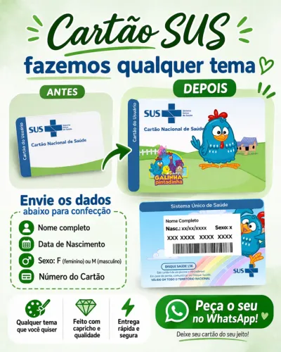 Cartão do sus personalizado