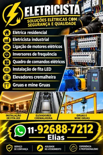 Soluções em elétrica e mecânica, área residencial e industrial 