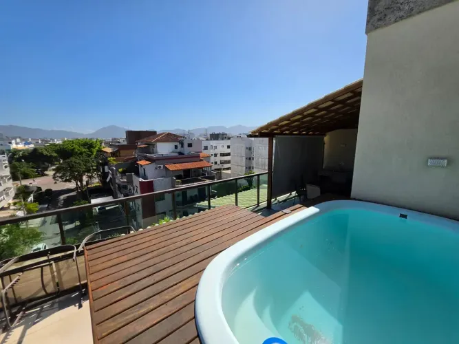 Luxuosa cobertura toda decorada e moderna no Recreio- Piscina e área gourmet privativa