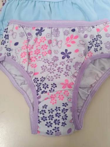 Kit com 9 Calcinha Infantil com Forro algodão Estampada Tam G
