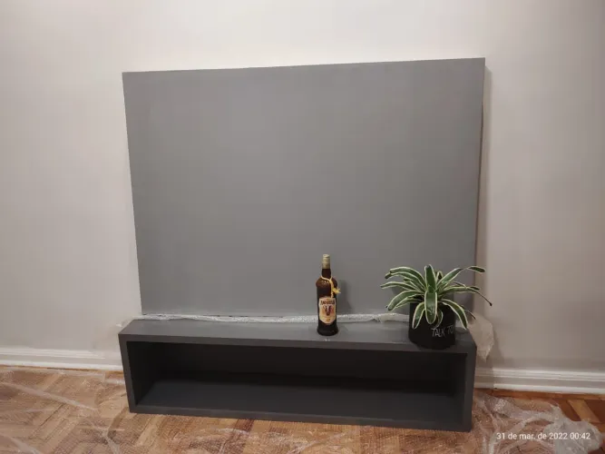 Painel para TV em mdf cinza 