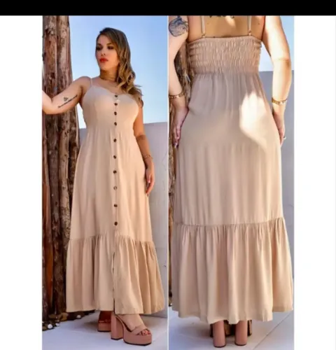 Vestido longo viscose