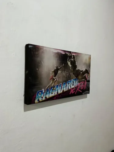 Kit Quadros Marvel Ragnarok em tecido revestido na madeira, maior durabilidade