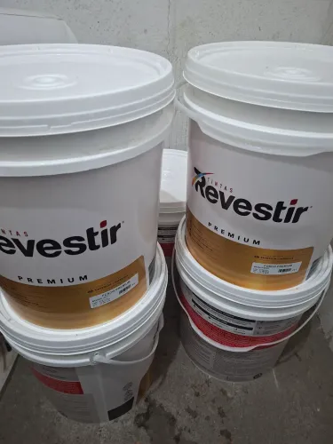 5 Baldes de Tinta Acrílica Branco Neve - 18l - Revertir