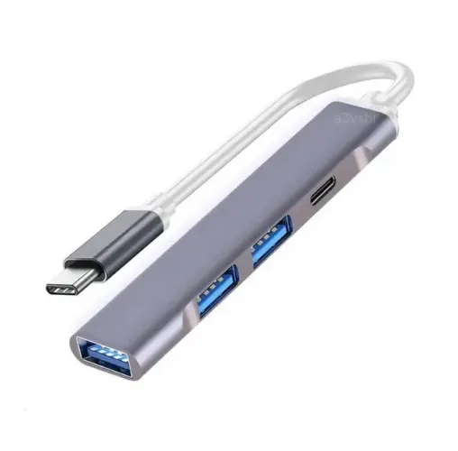 Hub tipo-c 4 saidas usb pra computador pc laptop notebook extensão divisor adaptador plug