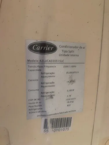AR-CONDICIONADO CARRIER 30000btus